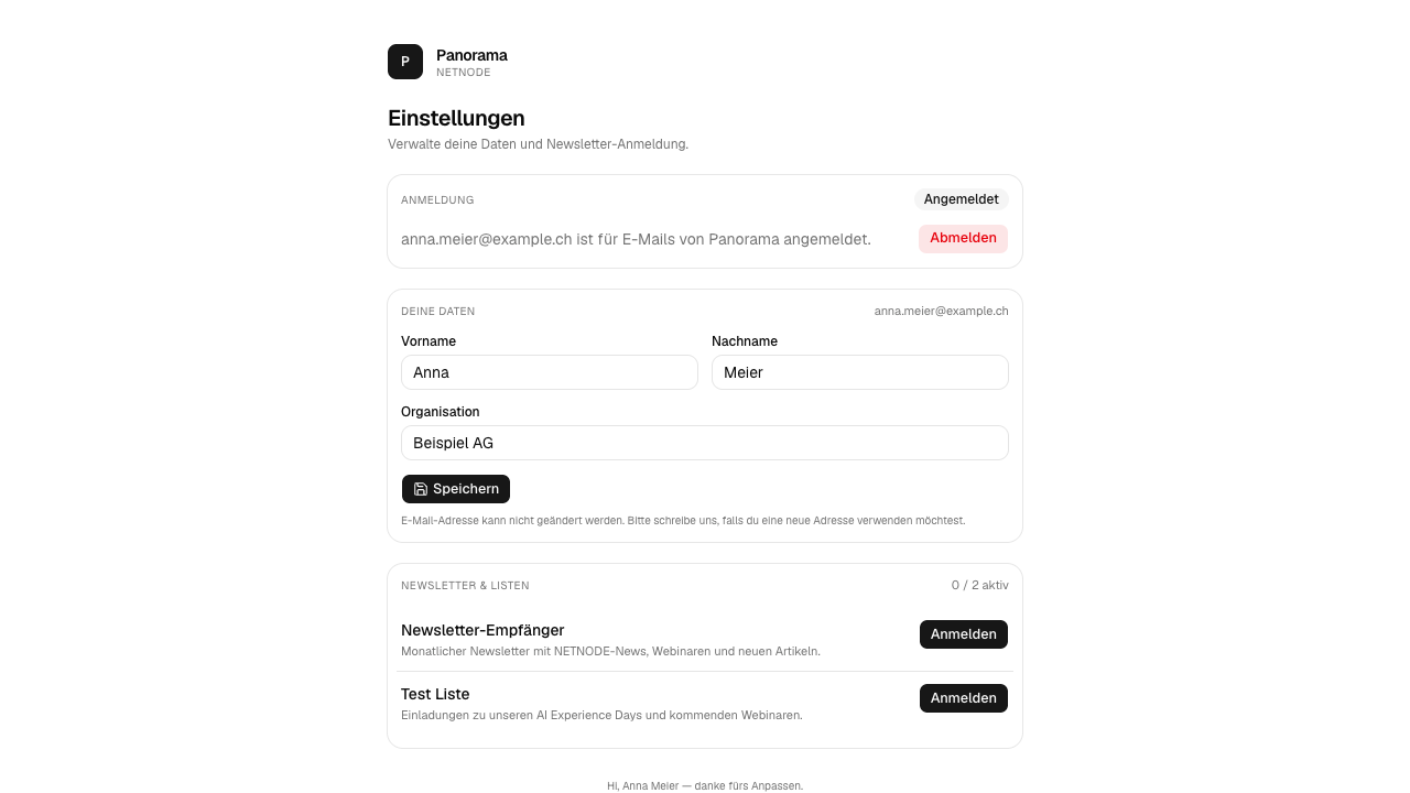 Self-Service-Portal für Kontakte